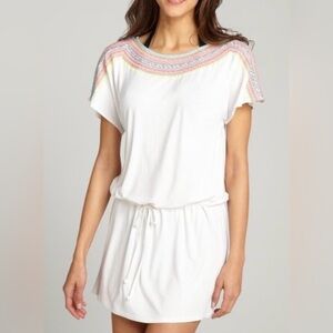 Shoshanna Embroidered Cover Up Dress White Multicolor Size S NWOT